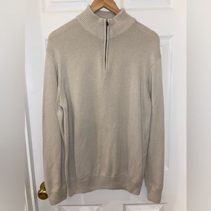 Perry Ellis men’s quarter-zip sweater size L - cream/beige - used